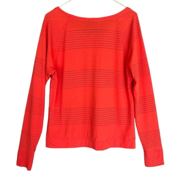 Athleta Orange Limitless, Perforated Mesh Long Sleeve Pullover‎ Athletic Top - Picture 5 of 9